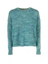 Base Milano Aquamarine Crew Neck Sweater In Blue