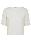 Base Milano Boat Neck Sweater In White