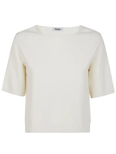 Base Milano Boat Neck Sweater In White