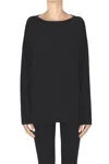Base Milano Linen Cotton Pullover In Black