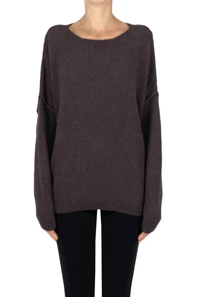 Base Milano Boxy Pullover In Brown
