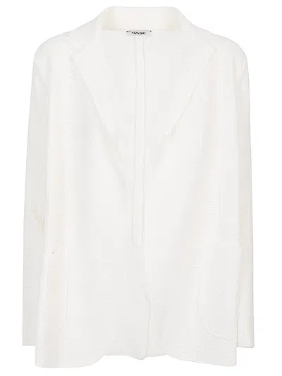 Base Milano Cotton Blazer Jacket In White