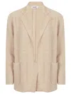 Base Milano Cotton Blend Blazer Jacket In Metallic