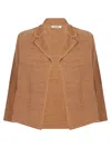 Base Milano Cotton Blend Jacket In Brown