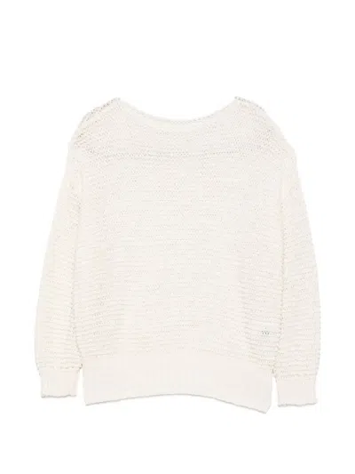 Base Milano Cotton Blend Sweater In White