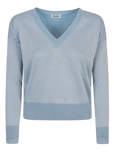 BASE MILANO BASE MILANO COTTON BLEND V-NECK SWEATER