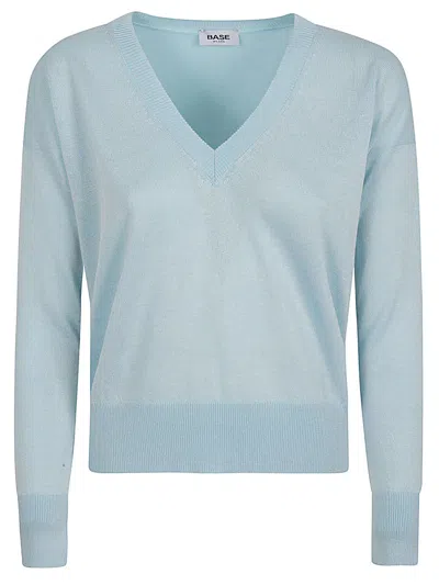 BASE MILANO BASE MILANO COTTON BLEND V-NECK SWEATER