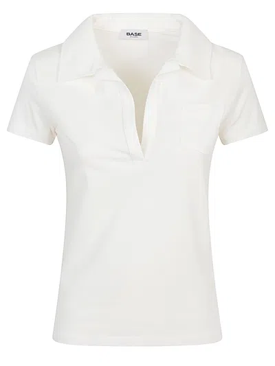 Base Milano Cotton Polo Shirt In White
