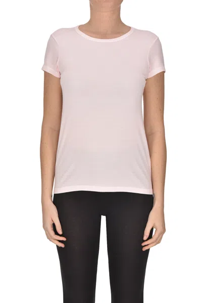 Base Milano Cotton T-shirt In Pink