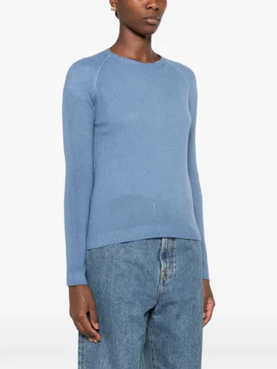 Base Milano Wool And Cashmere Crewneck Sweater In Light Blue