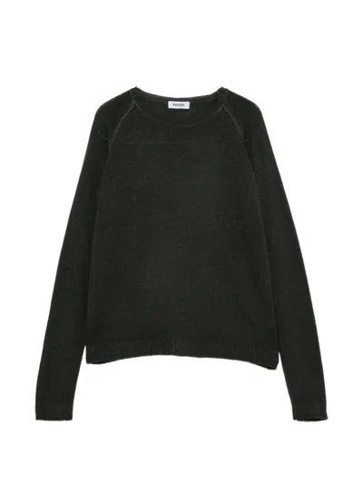 Base Milano Wool And Cashmere Crewneck Sweater In Green