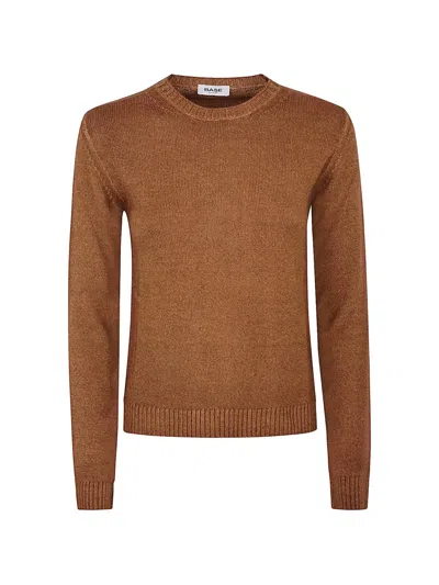 Base Milano Wool Crewneck Jumper In Brown