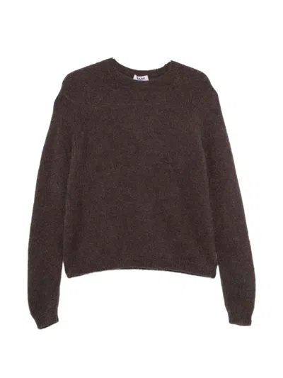 Base Milano Wool Crewneck Sweater In Brown