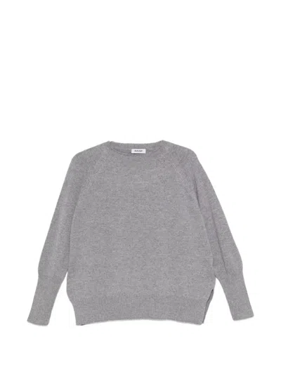 Base Milano Wool Crewneck Sweater In Gray