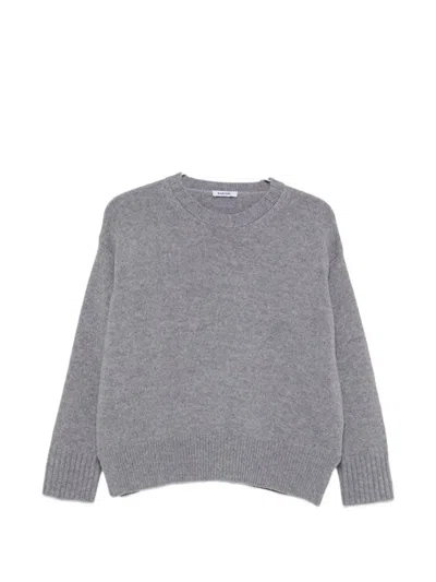 Base Milano Wool And Cashmere Crewneck Sweater In Gray