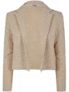 Base Milano Cropped Jacket In Brown