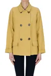 Base Milano Double-breasted Blazer In Yellow