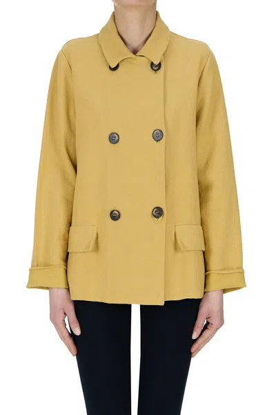 Base Milano Double-breasted Blazer In Yellow