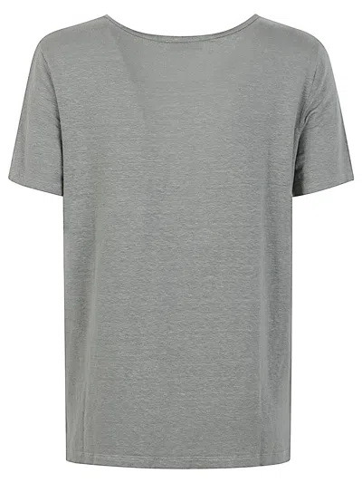 Base Milano Green Cotton T-shirts And Polos In Gray