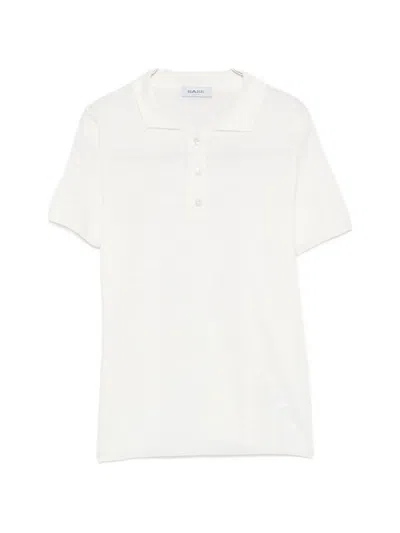 Base Milano Linen And Cotton Blend Polo Shirt In Neutral