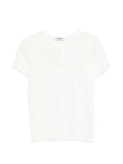 Base Milano Linen And Cotton Blend T-shirt In White