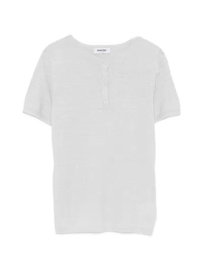Base Milano Linen And Cotton Blend T-shirt In White