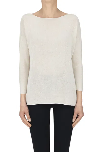 Base Milano Linen And Cotton Pullover In Neutral