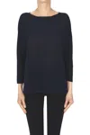 Base Milano Linen Cotton Pullover In Blue