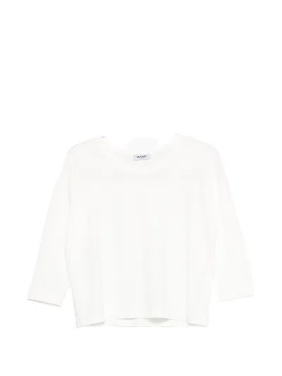 Base Milano Linen Crewneck Sweater In White