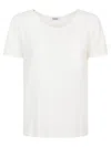 Base Milano White Linen Blend T-shirts And Polos