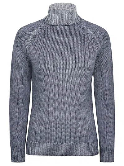 Base Milano Long-sleeved Sweater In Blue