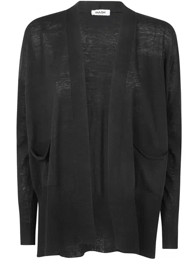 Base Milano Pockets Cardigan In Black