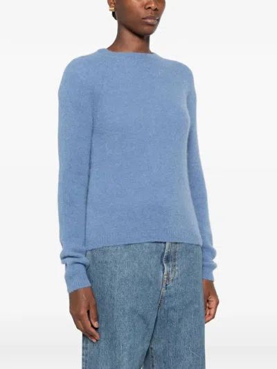Base Milano Raglan-sleeve Wool Sweater In Blue
