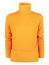 Base Milano Ribbed-trim Roll-neck Sweater In Orange