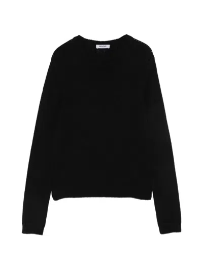 Base Milano Ribbed-knit Wool Sweater In Black