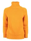 Base Milano Roll-neck Sweater In Orange