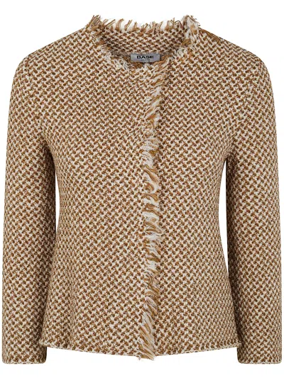 Base Milano Round Neck Classic Jacket In Neutral