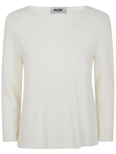 Base Milano Round Neck Sweater In Neutral