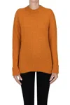 Base Milano Rounded Neckline Pullover In Orange