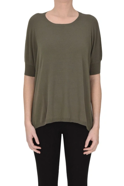 Base Milano Short Sleeves Pullover In Green