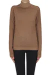 Base Milano Snow Dye Turtleneck Pullover In Brown