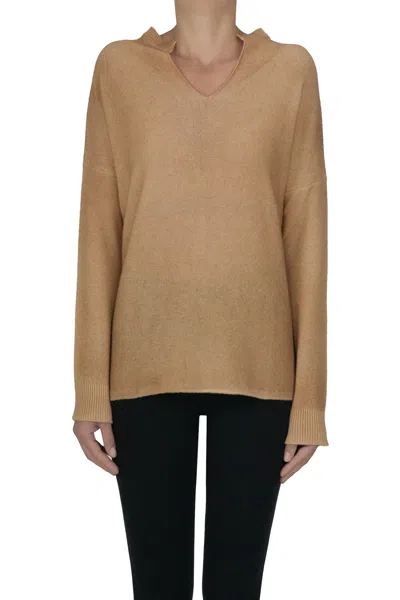 Base Milano Spray Art Pullover In Brown