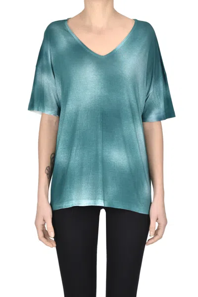 Base Milano Spray Art T-shirt In Green