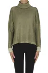 Base Milano Spray Art Turtleneck Pullover In Green