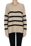 Base Milano Striped Pullover In Nude