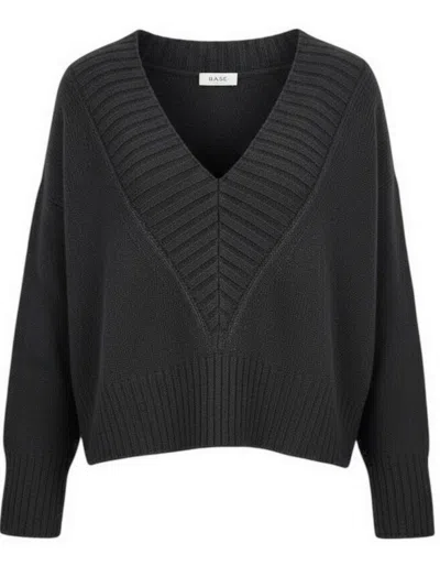 Base Milano Sweaters Black In Nero Neri E Grigi