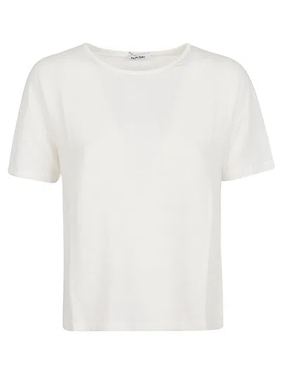 Base Milano Woman T-shirt Off White Size 8 Linen, Elastane