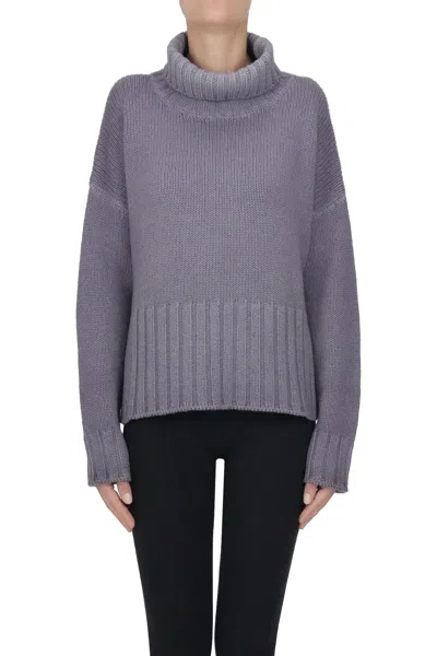 Base Milano Turtleneck Pullover In Purple