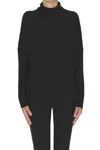 Base Milano Turtleneck Wide Pullover In Black