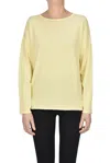 Base Milano Viscose Knit Boxy Pullover In Yellow